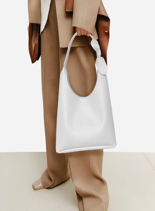 IMARS White Textured Hobo Bag for Women - Premium Vegan Leather Shoulder Handbag, Stylish Purse for Office, Party & Daily Use - Image 2