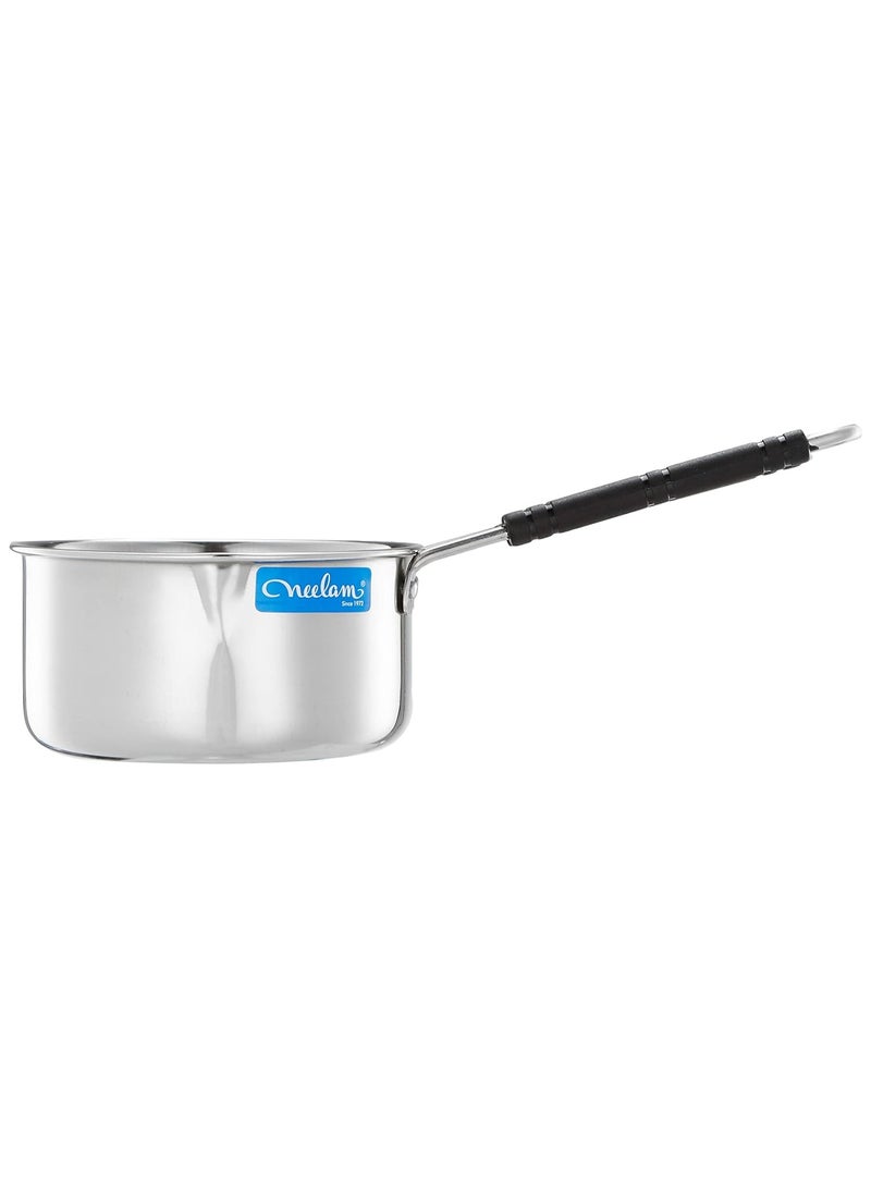 Hazel Neelam Stainless Steel Saucepan, Riveted Handle Fittings, Induction Friendly Size 10 - Image 2