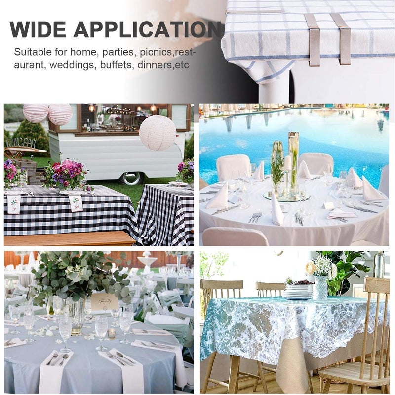 HOOSUN 30 Packs Tablecloth Clips Table Cloth Holder Clips,Stainless Steel Outdoor Table Cloths Clip for Picnic Tables,Folding Tables,Clamps for Outdoor Tablecloths,Picnic Tablecover Clip for Party Wedding - Image 2