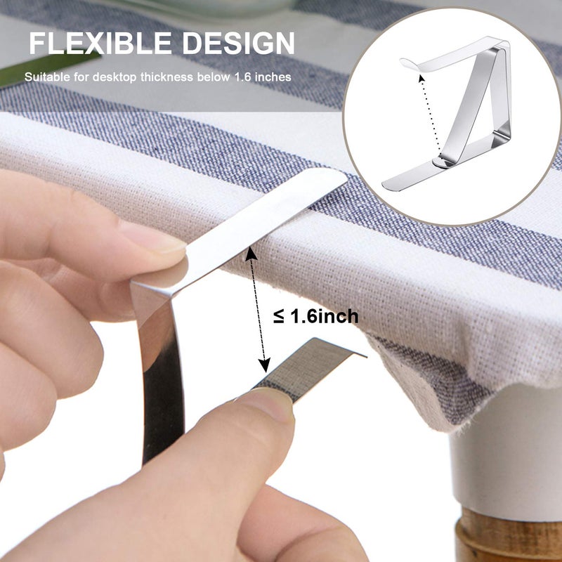 HOOSUN 30 Packs Tablecloth Clips Table Cloth Holder Clips,Stainless Steel Outdoor Table Cloths Clip for Picnic Tables,Folding Tables,Clamps for Outdoor Tablecloths,Picnic Tablecover Clip for Party Wedding - Image 4