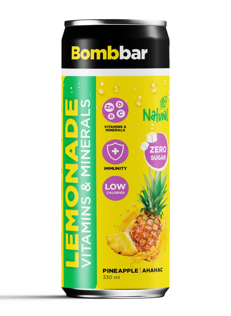 BOMBBAR Low Calories Vitamins & Minerals Drink Pineapple Flavor Zero Sugar 6x330ml - Image 4