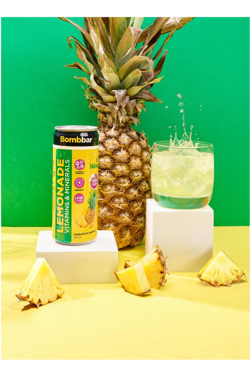 BOMBBAR Low Calories Vitamins & Minerals Drink Pineapple Flavor Zero Sugar 6x330ml - Image 2