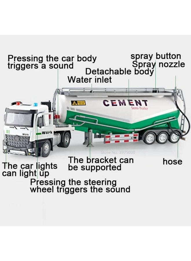 Magicwand شاحنة إسمنت مصنوعة من المعدن مقاس 1:18 مع أبواب قابلة للفتح وأضواء أمامية وخلفية تعمل【عبوة من 1】【أخضر】, للبالغين - Image 2