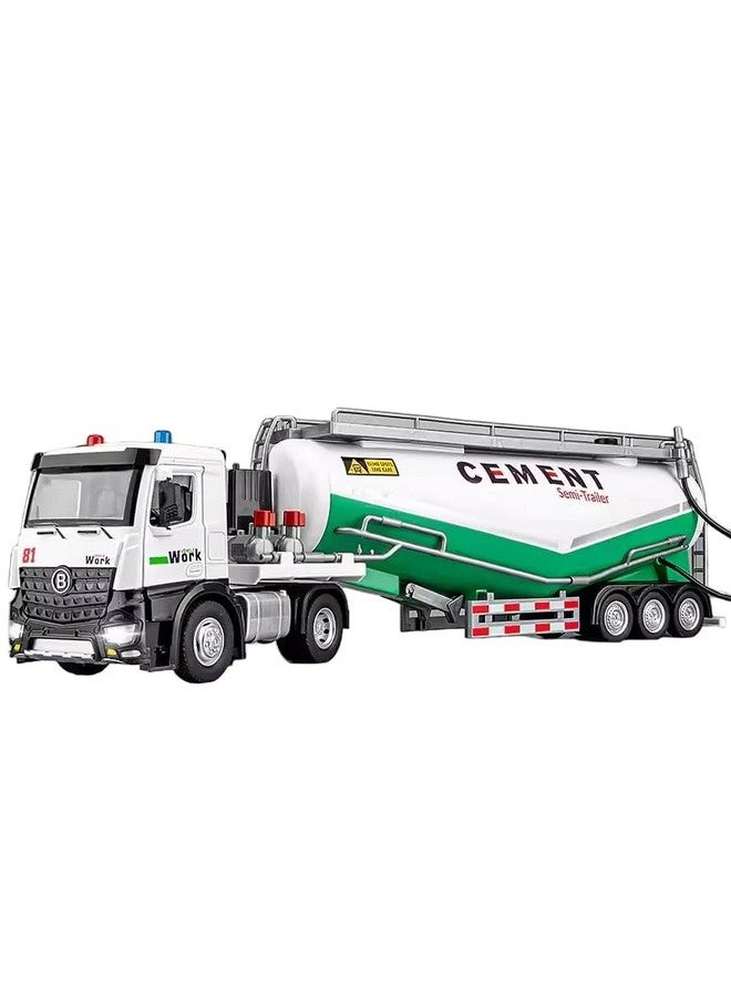 Magicwand شاحنة إسمنت مصنوعة من المعدن مقاس 1:18 مع أبواب قابلة للفتح وأضواء أمامية وخلفية تعمل【عبوة من 1】【أخضر】, للبالغين - Image 1