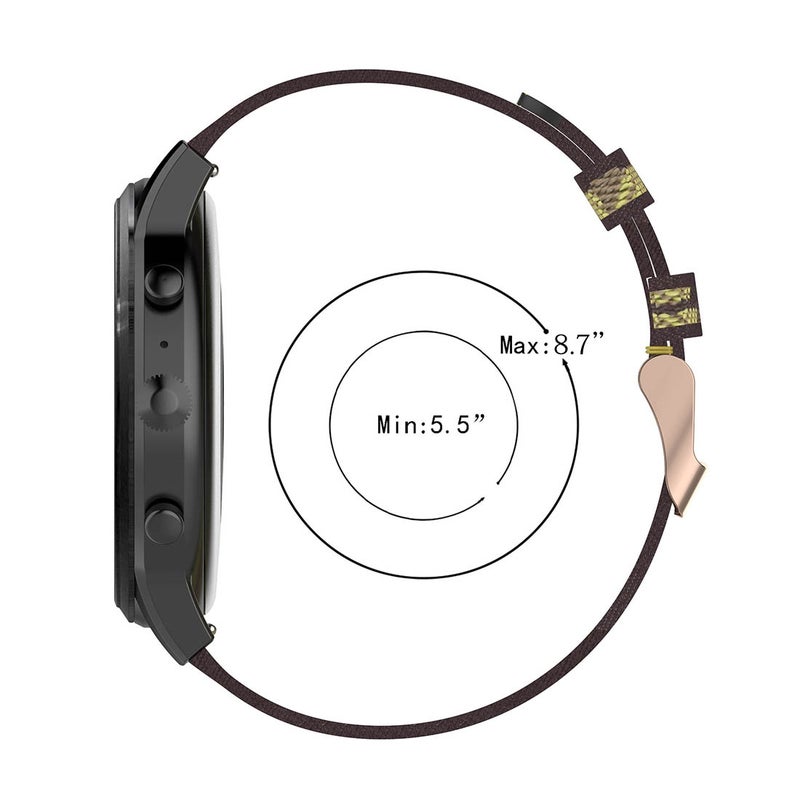 إيروريكس سوار معصم من النايلون المخطط مقاس 22 مم لساعات Fossil Gen 5 Carlyle وGen 5 Julianna وGen 5 Garrett وGen 5 Carlyle Hr (أزرق) - Image 5