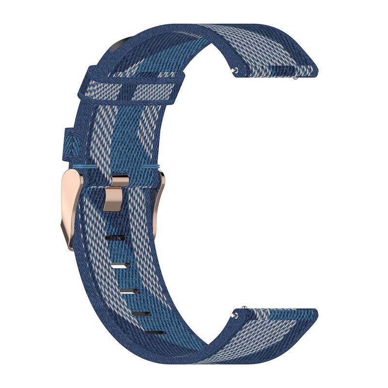 إيروريكس سوار معصم من النايلون المخطط مقاس 22 مم لساعات Fossil Gen 5 Carlyle وGen 5 Julianna وGen 5 Garrett وGen 5 Carlyle Hr (أزرق) - Image 3