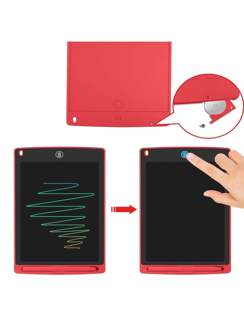 FEND 8.5 Inch LCD Writing Tablet With With Replaceable Battery and Remove Button Red  - Image 2