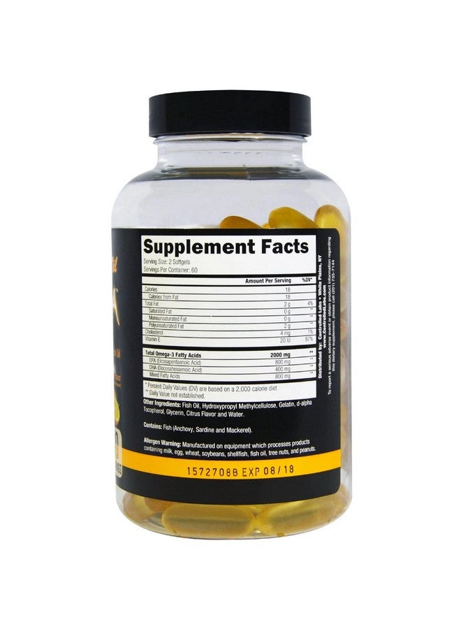 كنترولد لابس مكمل زيت السمك Orange Oximega من CONTROLLED LABS، 120 كبسولة هلامية، حمض إيكوسابنتينويك وحمض الدوكوساهيكسانويك، 2000 مجم من أحماض أوميجا 3 الدهنية، بنكهة الحمضيات، كبسولات هلامية لا تسبب التجشؤ - Image 2