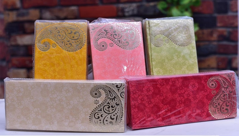 ZIG-ZAG أظرف هدايا المال عبوة من 50 حامل نقدي مصمم ليفافا للأعراس والدعوات وهدايا الازدهار متعددة الألوان - Image 5