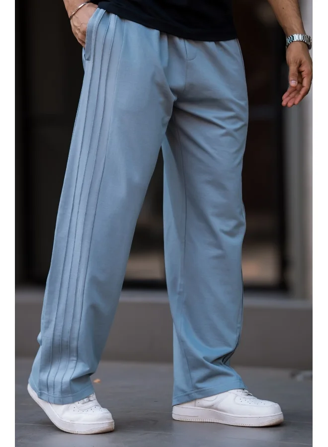 مانياك بنطلون رياضي رجالي مانياك قطن رمادي فاتح سادة بثلاث طيات