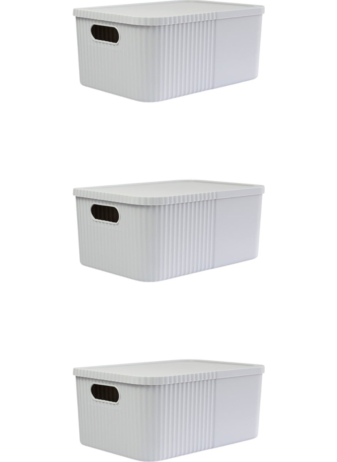 Devigo 3 Pieces 12 Liter Multi-Purpose Large Storage Box with Lid - Toy, Cosmetics Personal Item Organizer  - Image 1