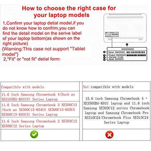 Alapmk Protective Case Cover for Samsung Chromebook 4 XE310XBA & Chromebook 3 XE500C13 & Chromebook 2 XE503C12 XE500C12 11.6" Laptop(Note:Not fit Samsung XE303C12 Series Chromebook),Black - Image 2