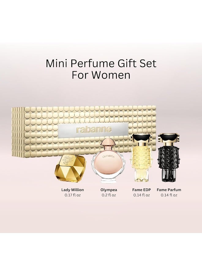 Paco Rabanne Perfume for Women Gift Set Mini Variety - Lady Million, Olympea, Fame Edt, Fame Parfum - Image 2
