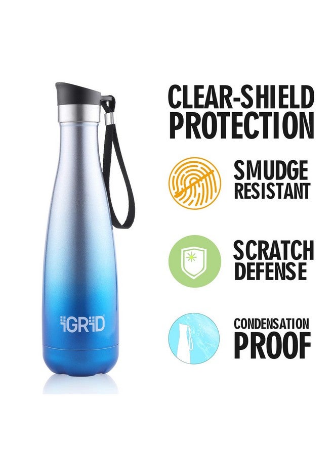iGRiD 24 Hrs Hot and Cold Double Stainless Steel Wall, Vacuum Insulated Water Bottle500 ml Flask (Pack of 1, Blue & Silver, Steel) - Image 3
