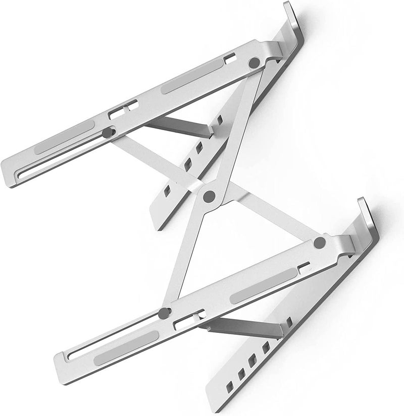 حامل لاب توب قابل للطي والتعديل / حامل تابلت من الألومنيوم (لون فضي) - Image 5