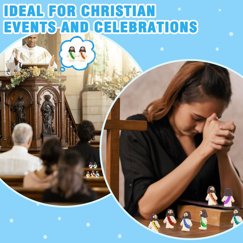 Wondrus Mini Jesus Figures Bulk, 105PCS Little Baby Jesus Figurines for Christian Easter Basket Egg Stuffers & Bag Fillers, Samll Religious Party Favors Gifts for Hide and Seek School Sunday & Church Baptism - Image 5