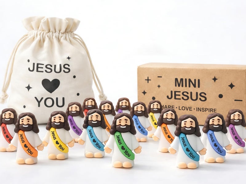 Wondrus Mini Jesus Figures Bulk, 105PCS Little Baby Jesus Figurines for Christian Easter Basket Egg Stuffers & Bag Fillers, Samll Religious Party Favors Gifts for Hide and Seek School Sunday & Church Baptism - Image 1