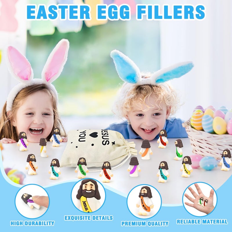 Wondrus Mini Jesus Figures Bulk, 105PCS Little Baby Jesus Figurines for Christian Easter Basket Egg Stuffers & Bag Fillers, Samll Religious Party Favors Gifts for Hide and Seek School Sunday & Church Baptism - Image 4