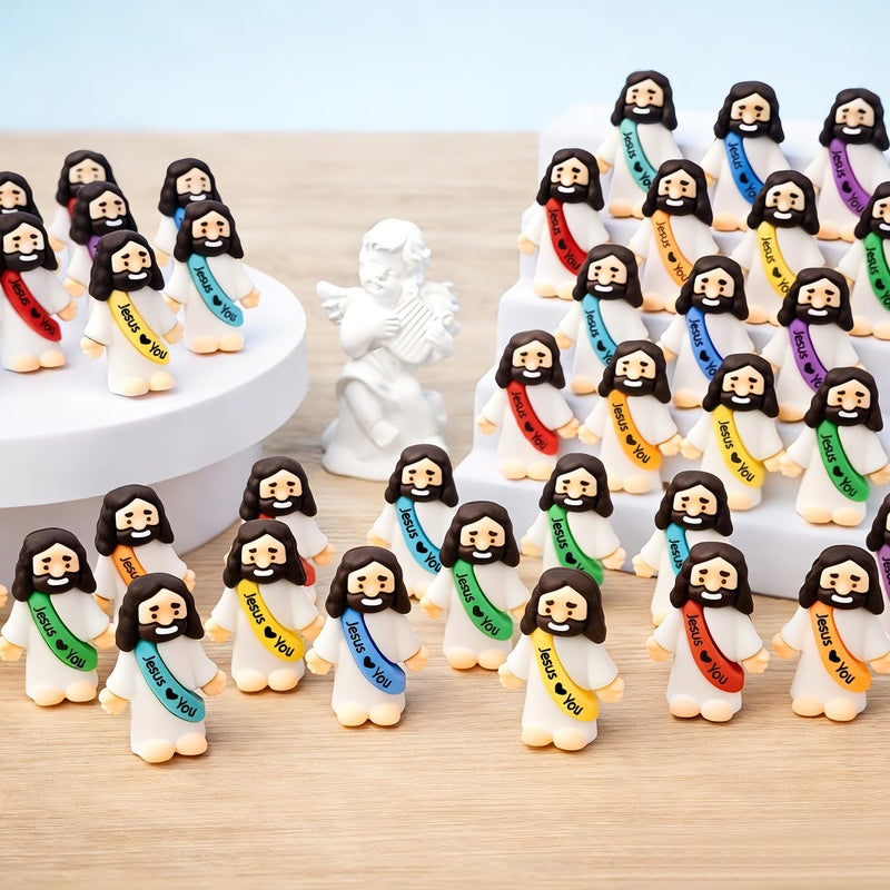 Wondrus Mini Jesus Figures Bulk, 105PCS Little Baby Jesus Figurines for Christian Easter Basket Egg Stuffers & Bag Fillers, Samll Religious Party Favors Gifts for Hide and Seek School Sunday & Church Baptism - Image 2