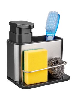 KASTWAVE Soap Dispenser, 3-in-1 Sponge And Brush Holder, Caddy, Stainless Steel Organizer For Kitchen Sink, Tray Drainer Rack, Rustproof Dish, Countertop  - Image 1