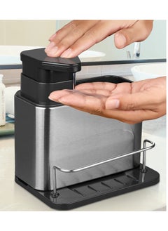 KASTWAVE Soap Dispenser, 3-in-1 Sponge And Brush Holder, Caddy, Stainless Steel Organizer For Kitchen Sink, Tray Drainer Rack, Rustproof Dish, Countertop  - Image 4