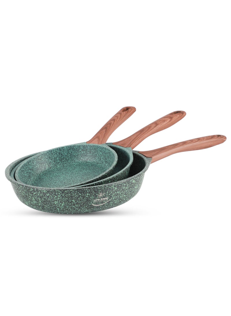 Life Smile - Induction Frying Pan Set - Multi Layer Granite Coating Fry Pan - Include 1x20CM -1x24CM & 1x28CM Non Stick Pan - Heat-Resistant Handle - PFOA Free Oven and Dishwasher Safe - Image 1