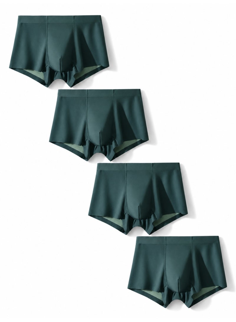 Men's Modal Boxer Briefs 4 Pack Antibacterial Mulberry Silk Crotch Ultra Soft Moisture Wicking No Ride Up L-3XL Daily Wear - Image 1