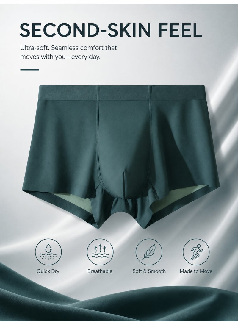 Men's Modal Boxer Briefs 4 Pack Antibacterial Mulberry Silk Crotch Ultra Soft Moisture Wicking No Ride Up L-3XL Daily Wear - Image 4