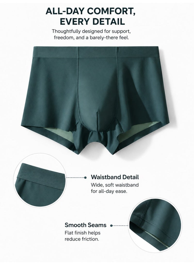 Men's Modal Boxer Briefs 4 Pack Antibacterial Mulberry Silk Crotch Ultra Soft Moisture Wicking No Ride Up L-3XL Daily Wear - Image 3