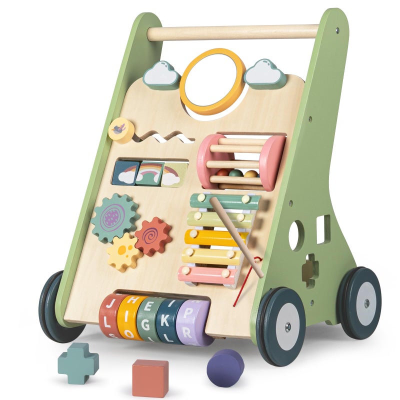 Bautia Wooden Baby Walker, Montessori Walker for Babies 12 Months, Push Walking Toys for 1 Year Old Learning to Walk - Image 1