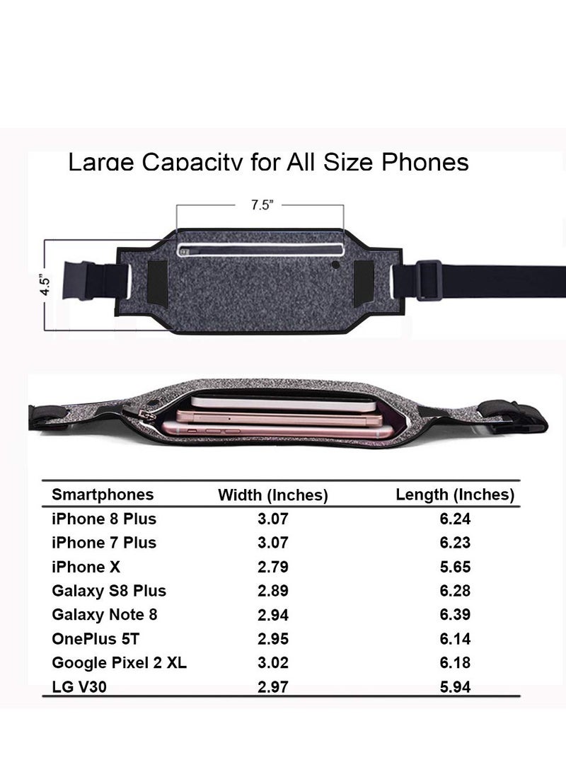 Barakah Super Slim Running Belt, Water Resistant Money Belt, Ultra Light Bounce Free Waist Pouch, Runners Belt Pocket, Money Card Holder for Running Jogging Gym Fitness Cycling Hiking - Image 3