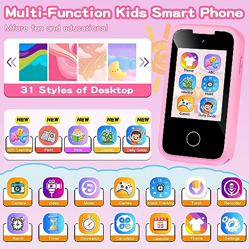 WEOLULI Kids Smart Phone Gifts Toys for Girls Boys Age 38Toddler Learning Toys with Educational Games 3 4 5 7 8 9 6 8 9 Year Old Girl Birthday Gift IdeasPink - Image 5