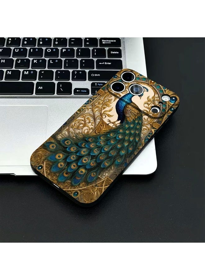Peacock Design Case Cover, Hard PC Shield Matte Finish,For iPhone 16 Pro Max - Image 5