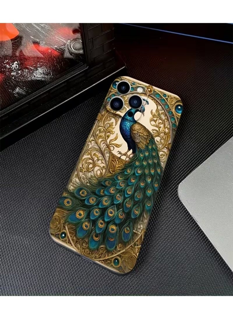 Peacock Design Case Cover, Hard PC Shield Matte Finish,For iPhone 16 Pro Max - Image 4