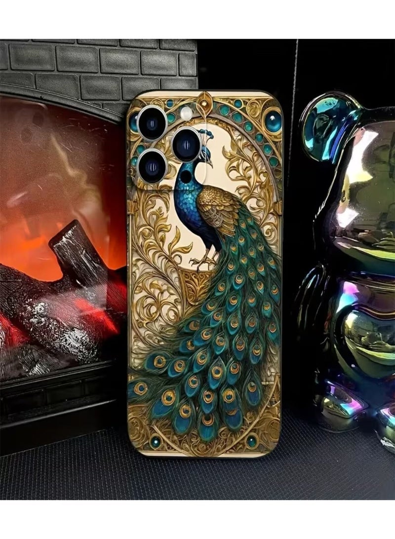 Peacock Design Case Cover, Hard PC Shield Matte Finish,For iPhone 16 Pro Max - Image 3