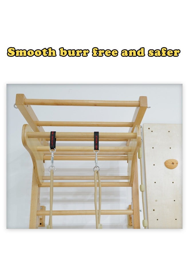 JSAITOYS Kid Wooden Pull-Up Ladder Climbing Frame Multifunctional Rib Climber Wall Holds Horizontal Bar - Image 3