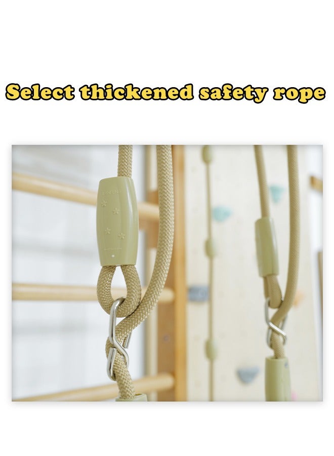JSAITOYS Kid Wooden Pull-Up Ladder Climbing Frame Multifunctional Rib Climber Wall Holds Horizontal Bar - Image 4