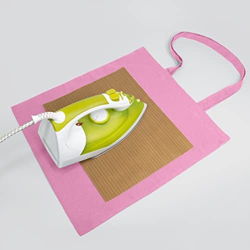 NPBAG 15 Pack 15'' X 16'' Baby Pink Cotton Tote Bags, Blank Bulk Cloth bags with 1pc of PTFE Teflon Sheet - Image 4