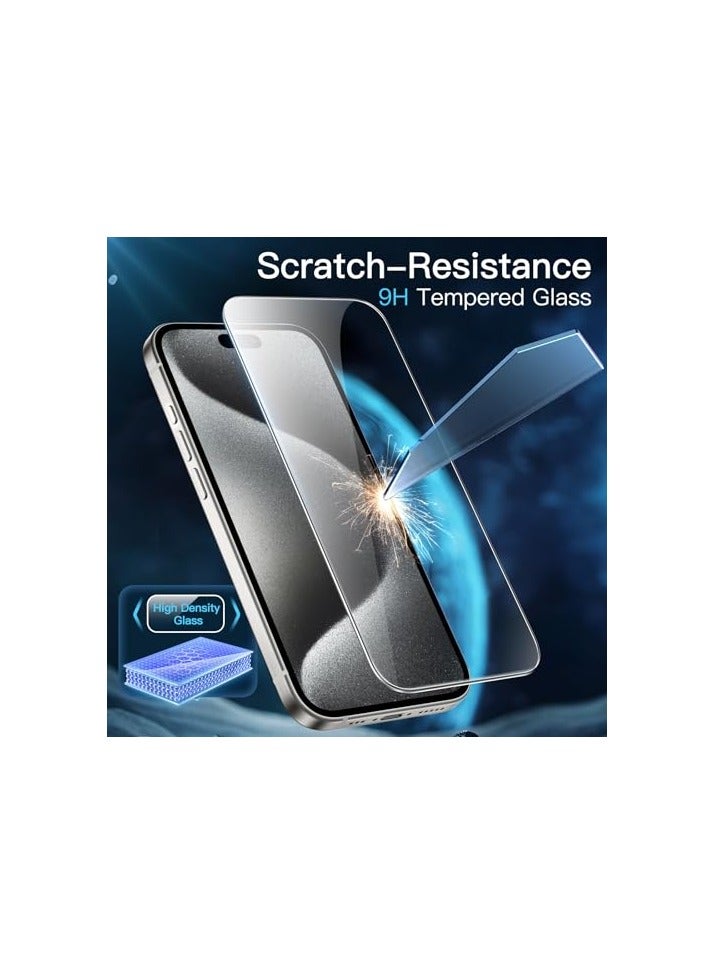 JETech 3 in 1 Case for iPhone 15 Pro Max 6.7-Inch with 2 Pack Tempered Glass Screen Protectors, Non-Yellowing Shockproof Bumper Phone Cover (Clear) - Image 5