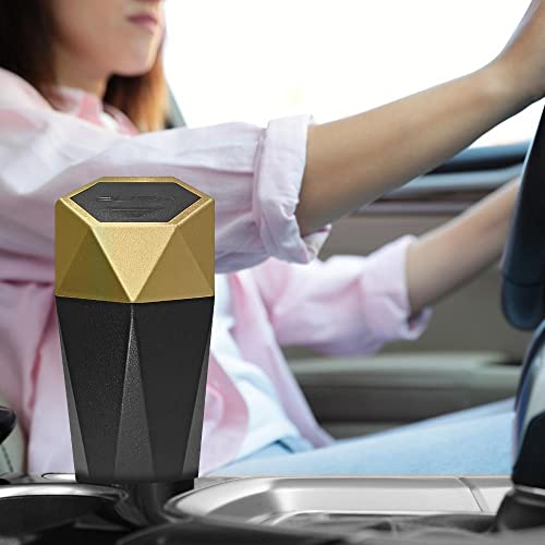 Involve your senses Involve Diamond Shape Car Dustbin/Trash Can- Gold - 500 ML |Stylish and Convenient Garbage Bin for Your Vehicle | Car accessories 2025 | Dustbin For Car | Car Trash Bin | Portable Trash Can For Car - Image 5