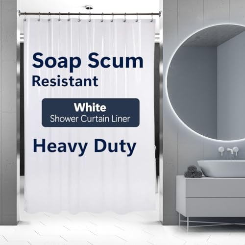 Epica Strongest HeavyDuty Vinyl Shower Curtain Liner 72 inches x 72 inches White