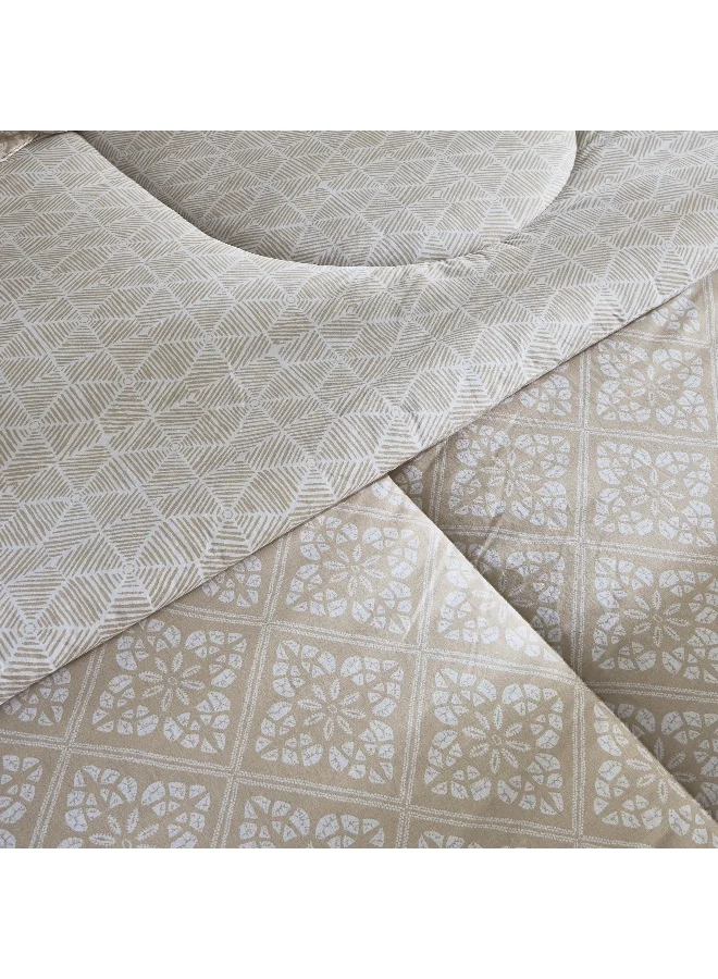 Home Box Madison Burnley 5-Piece Cotton Printed Super King Comforter Set - 240x240 cm