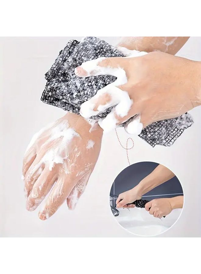 Black Japanese Exfoliating Bath Towel Double Sided Scrub And Massage Sponge - Image 3