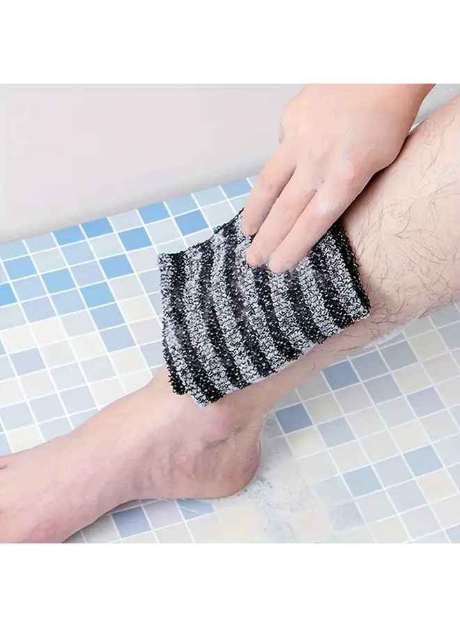 Black Japanese Exfoliating Bath Towel Double Sided Scrub And Massage Sponge - Image 5