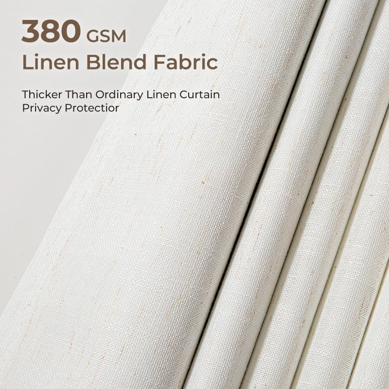 Pillcase Linen Blended Full Blackout Noise-Reducing Thermal-Insulated Pinch Pleated Curtains for Living Rooms Bedrooms Kids Rooms, 2-Way Hook/Tab Hanging Drapes with Hooks 2 Panel 40" W x 90" L - Image 5