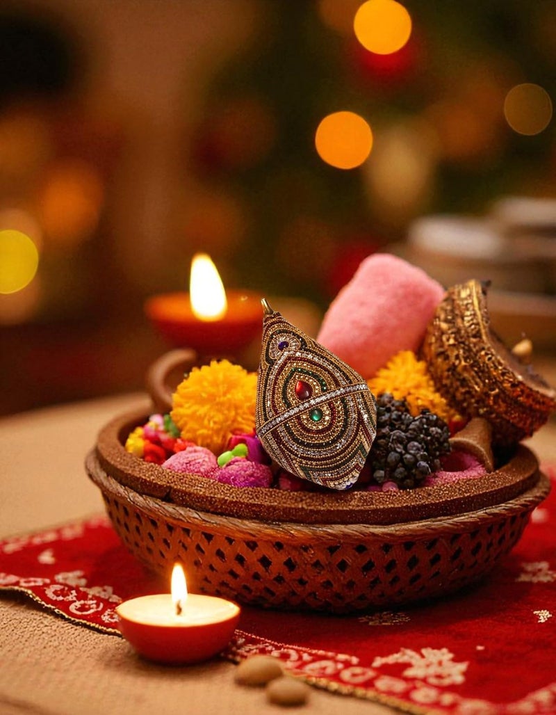 Kriwin Decorated Coconut Shagun Nariyal Packing Plastic Multi L- 18 cms W- 11 cms - Image 4