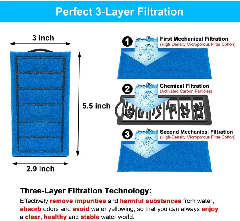 DATOO Aquarium Power Filter in-Tank Ultra Silent Small Fish Tank Filter 5W for Aquarium 10 to 20 Gallon Tank, 1 Yr Warranty - Image 2