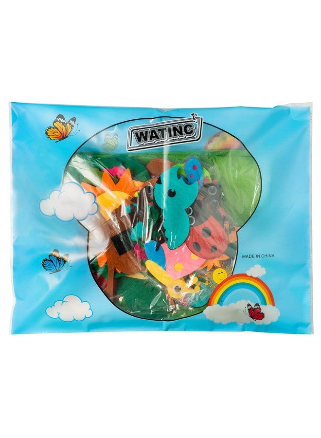 WATINC WATINC Insect Teaching Felt Board Story Set 3.5 Ft 45Pcs Preschool Bug Animals Caterpillar Bee Butterfly Dragonfly Storytelling Flannel Early Learning Play Kit Wall Hanging Gift for Toddlers (Green)  - Image 5