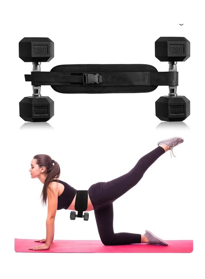 Exercise Hip Thrust Belt - Glute Trainer with Extra Padding for Home Workouts - Fully Adjustable Hip Thrust Belt for Dumbbells - Booty Builder & Glute Sculpting Equipment - Image 1