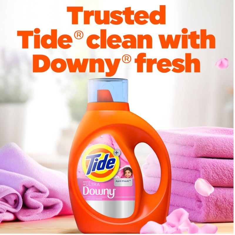 Tide Plus Boost of Ultra Downy Liquid Laundry Detergent, April Fresh Scent, 132 fl oz, 94 Loads, Laundry Detergent Liquid with Long-Lasting Freshness - Image 3